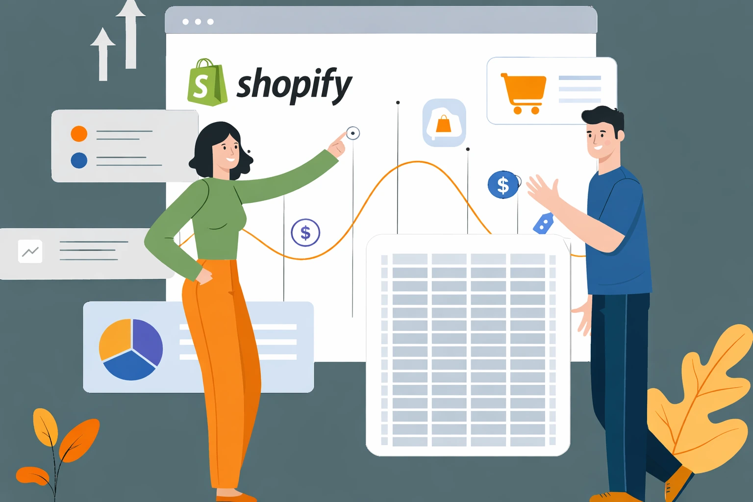 Extracted Shopify product data in CSV format showing product names, prices, SKUs, variants, and images ready for import